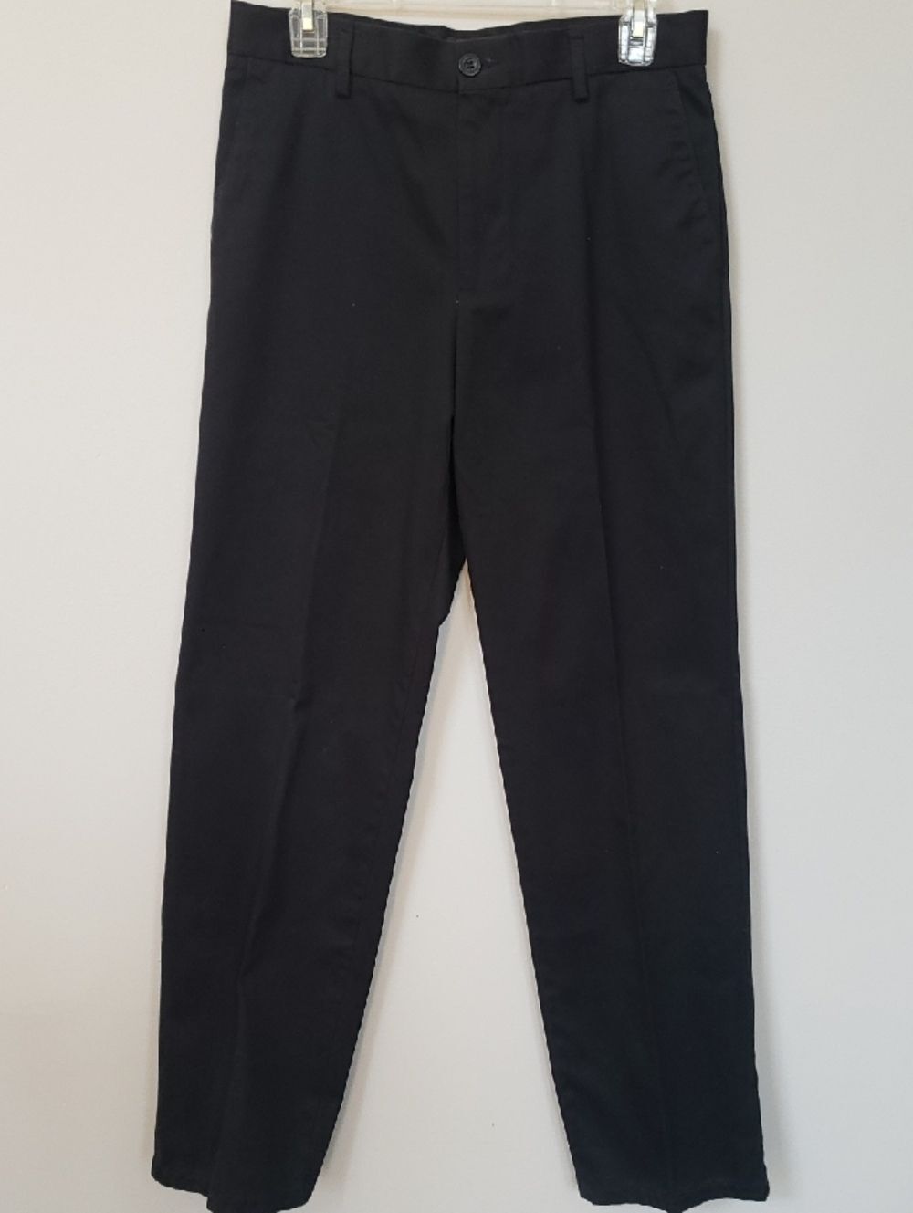 Dockers Chino Pants Men's 30x32 Black Straight Leg Flat Front Basic 100% Cotton
